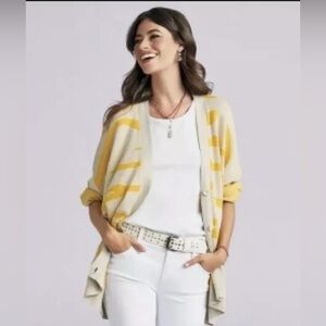 Cabi Roar Cardigan #5836 Yellow Ivory Zebra